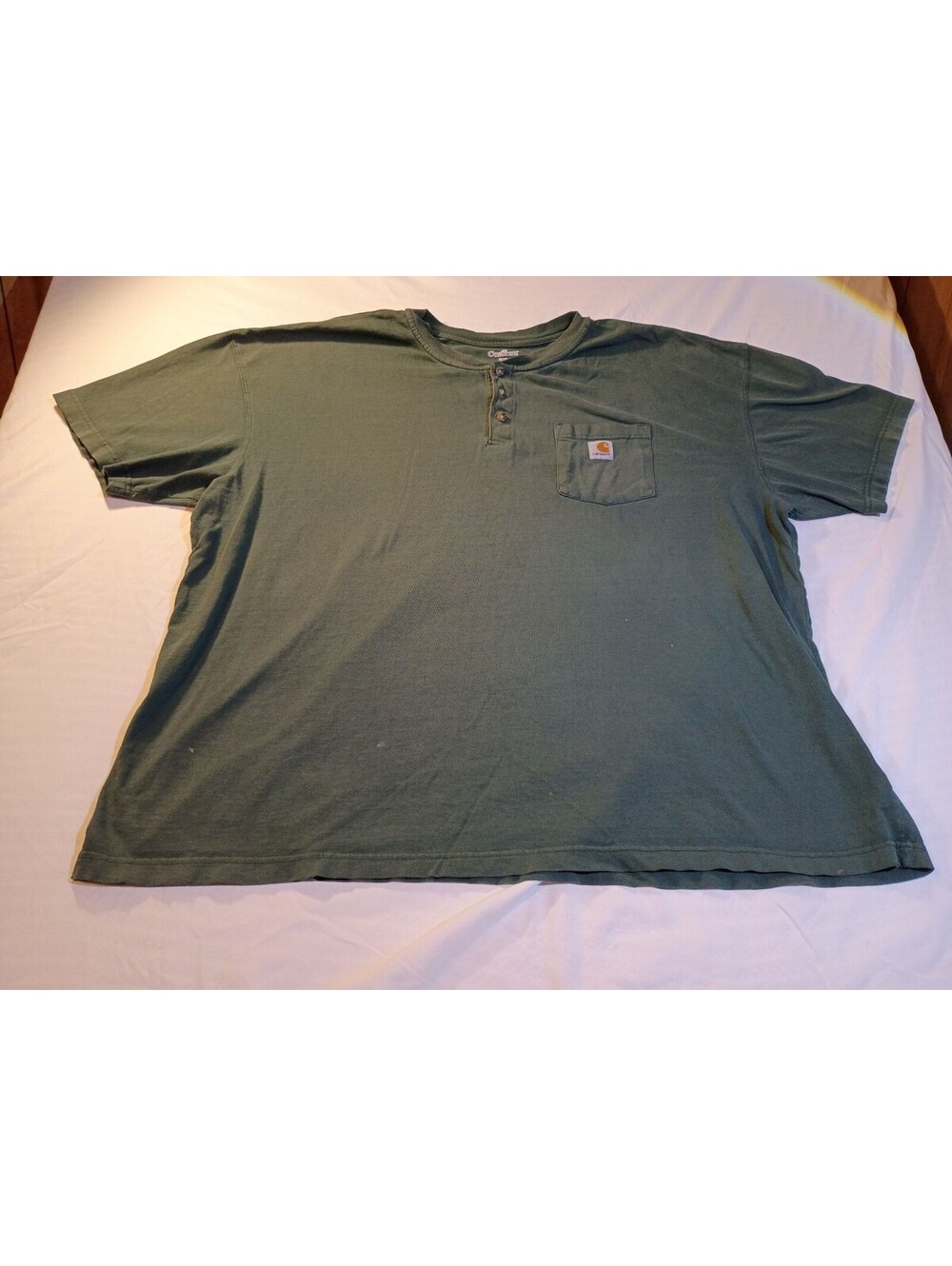Carhartt Men's Green Short Sleeve Henley Shirt Size 3XL